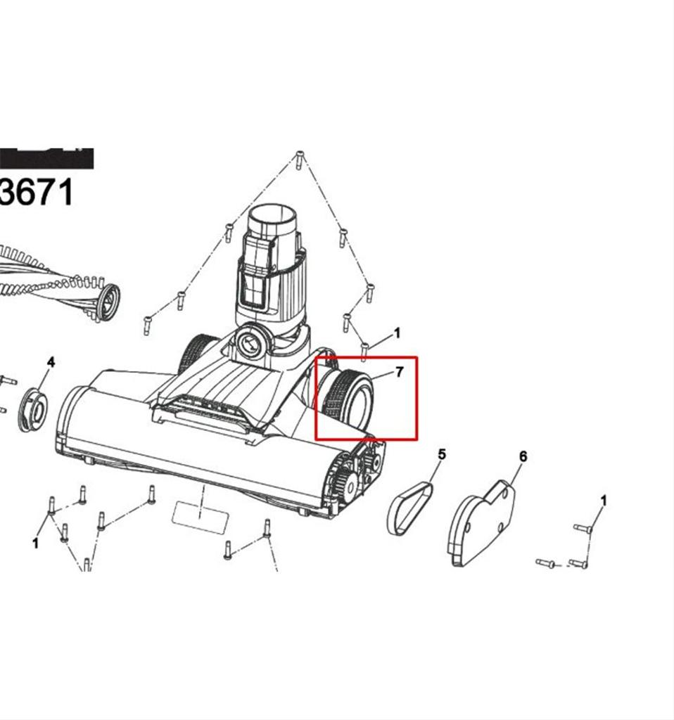 Stödhjul dammsugarmunstycke R18SV7-140G, RSV18X-0, 5131049393