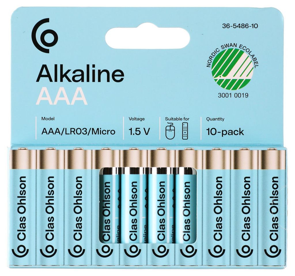 Alkaliskt batteri AAA, LR03 10-pack