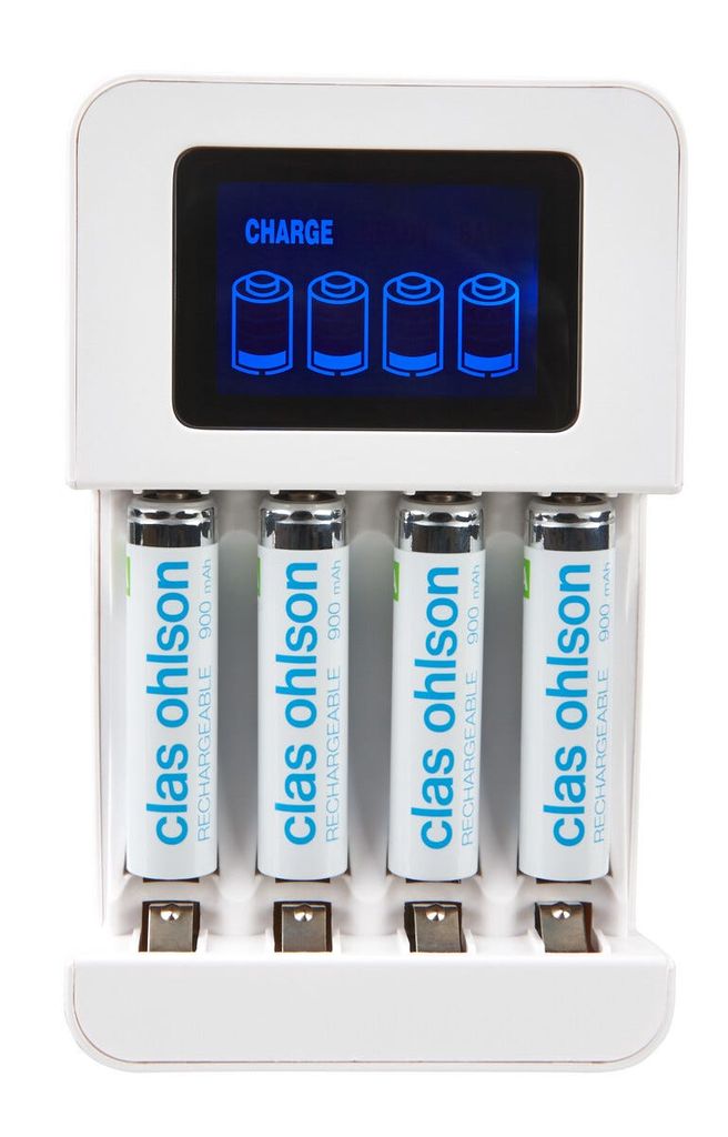 Batteriladdare LCD till 4 x AA, AAA