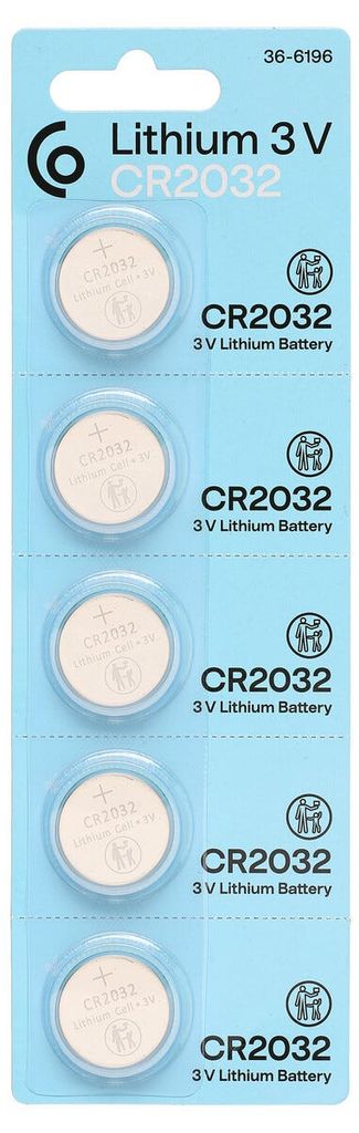 Knappcellsbatteri CR2032, 3V, 5-pack