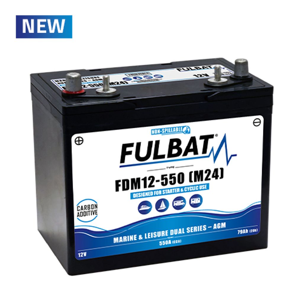 Batteri AGM - (DUAL) 12V, 79Ah 260x168x233mm