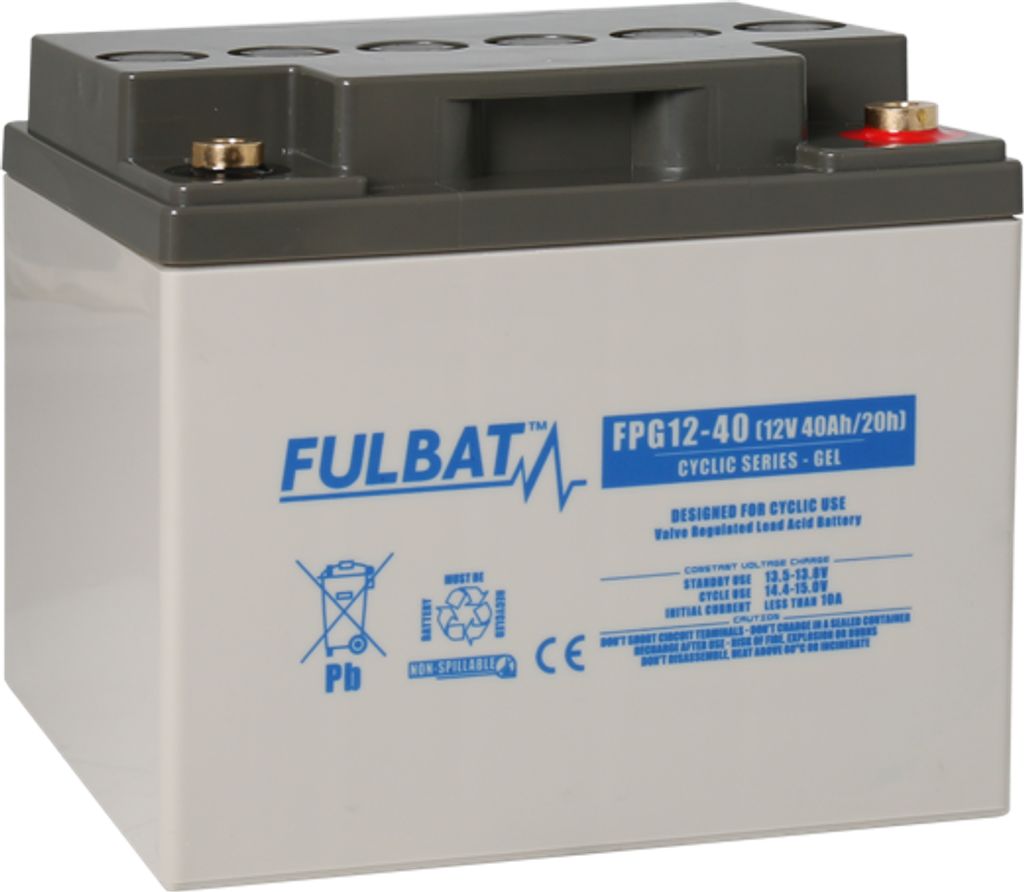 Batteri GEL - 12V, 40Ah 197x165x170mm