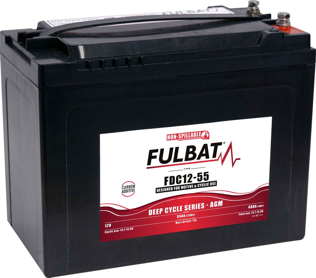 Batteri AGM CARBON - 12V, 55Ah 223x123x175mm