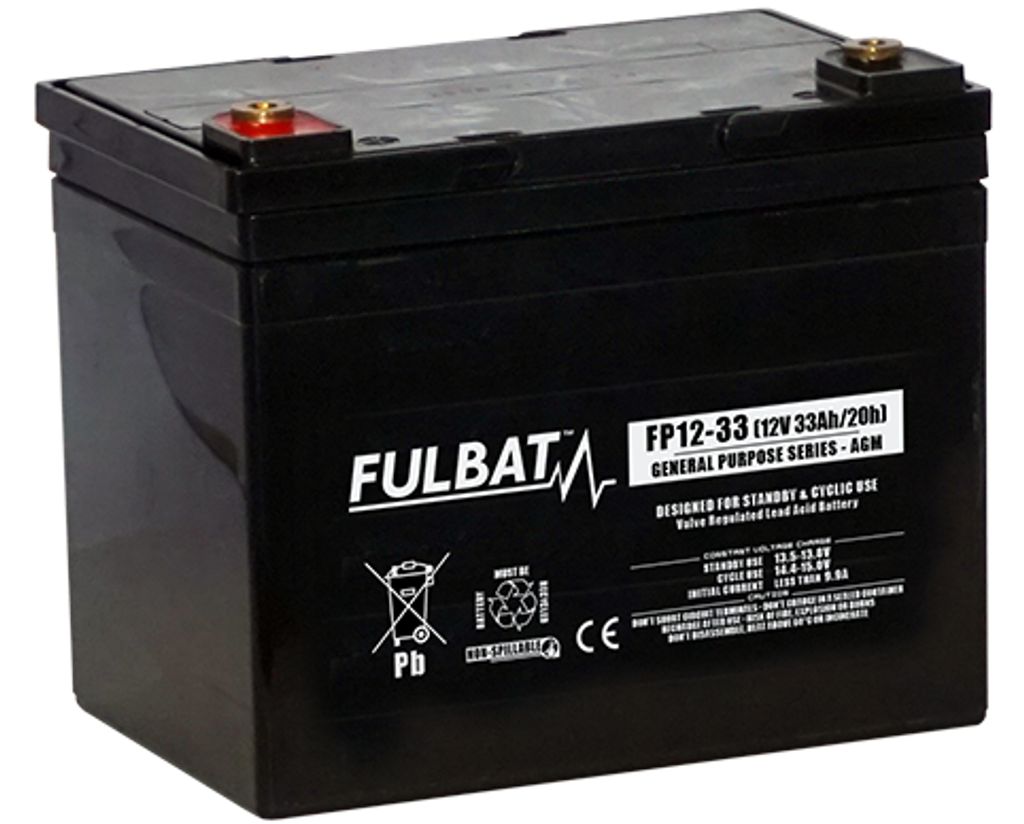 Batteri AGM - 12V, 33Ah 195x130x178mm