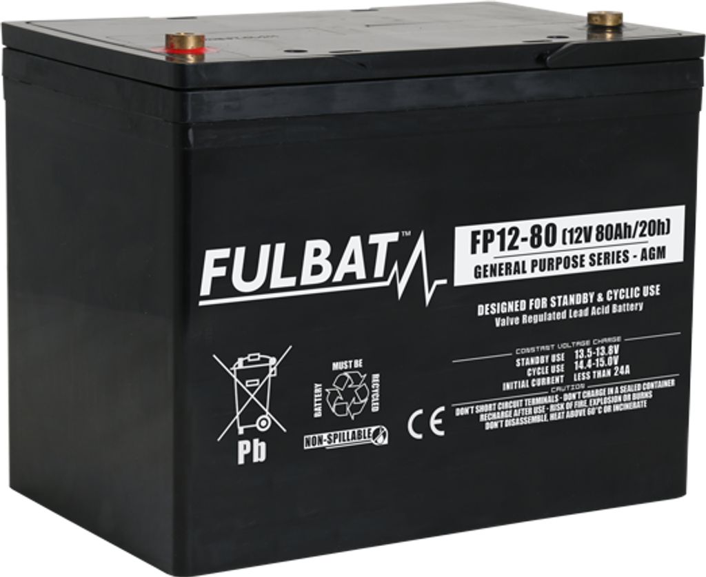 Batteri AGM - 12V, 80Ah 260x168x214mm