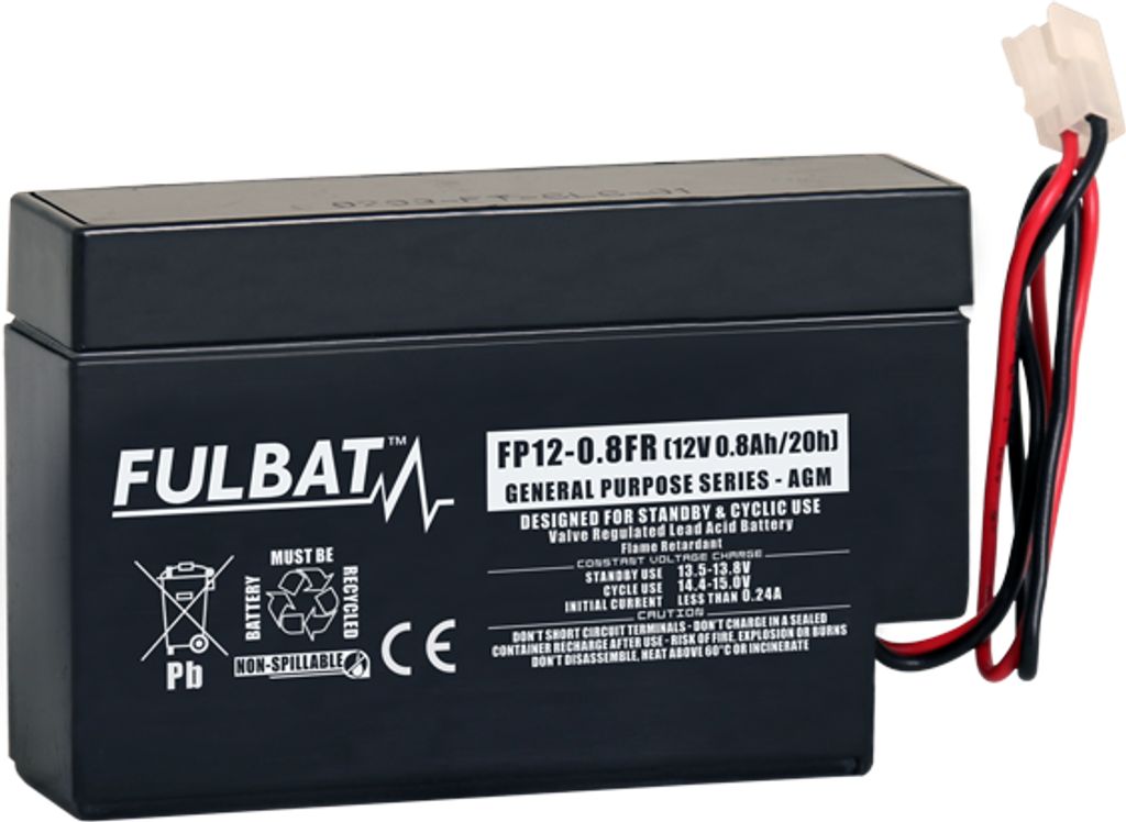 Batteri AGM - 12V, 0,8Ah 96x25x62mm