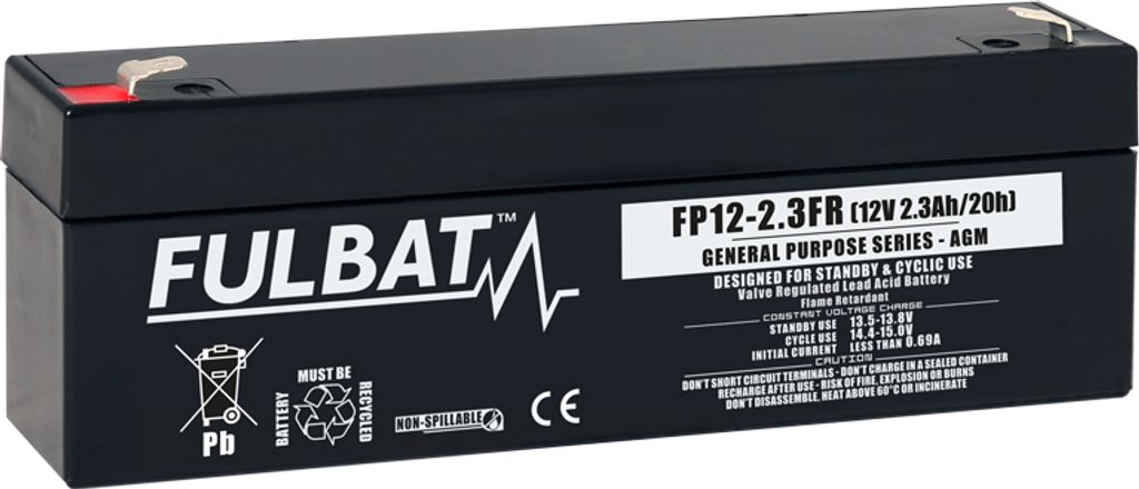 Batteri AGM - 12V, 2,3Ah 178x35x66mm