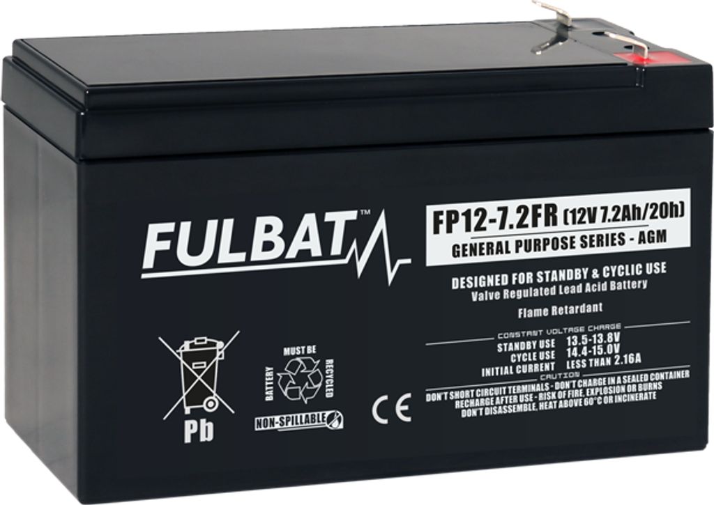 Batteri AGM - 12V, 7,2Ah 151x65x99,5mm
