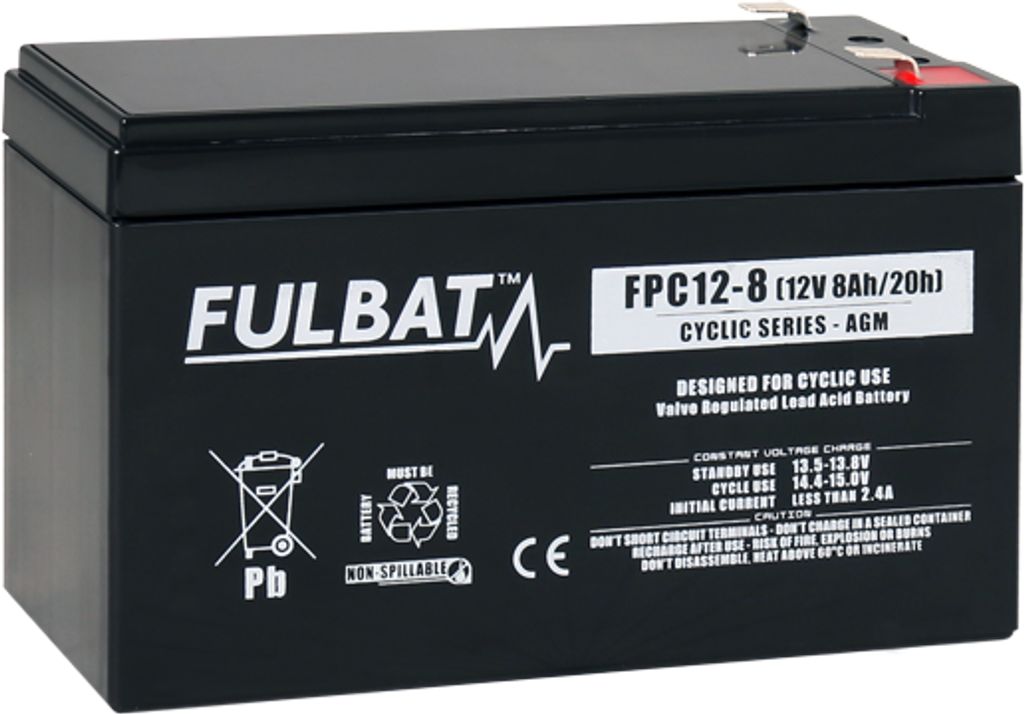 Batteri AGM - 12V, 8Ah 151x65x99,5mm