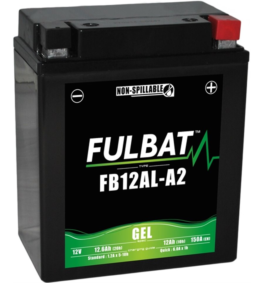 Batteri FB12AL-A2 GEL, YB12AL-A2, 12V, 12,0Ah, moped, motorcykel m.fl.