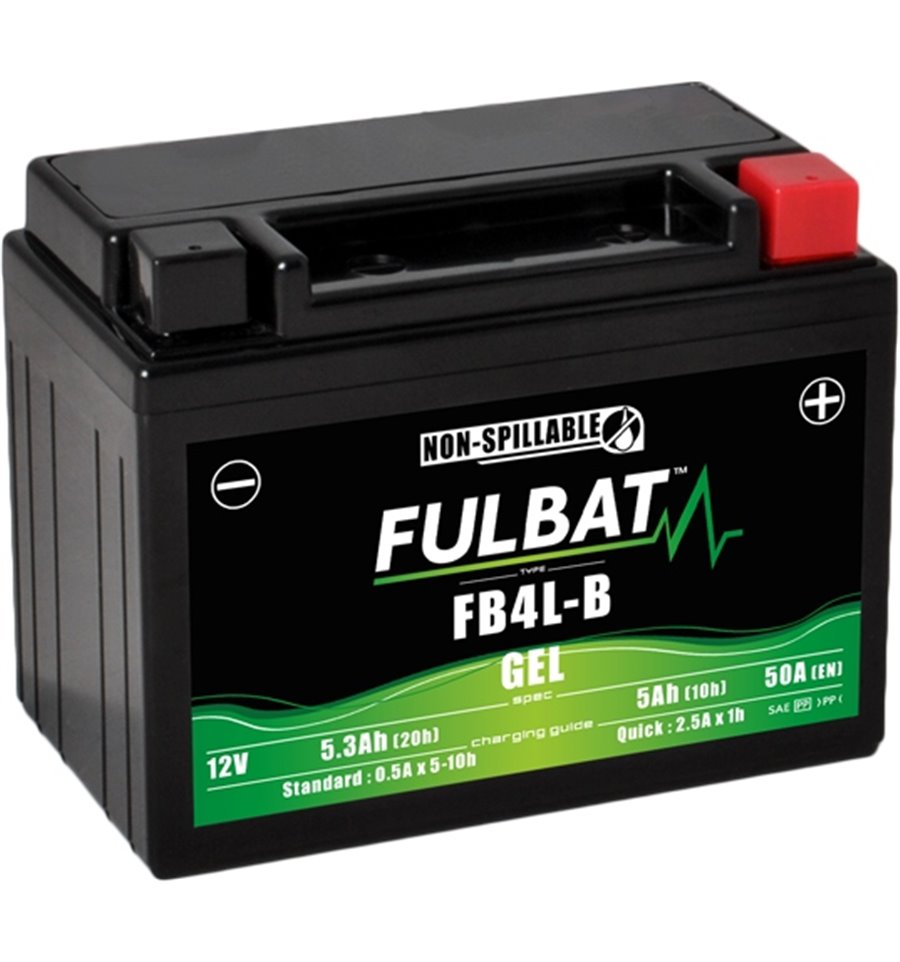 Batteri FB4L-B GEL, YB4L-B, 12V, 5,0Ah moped, motorcykel m.fl.
