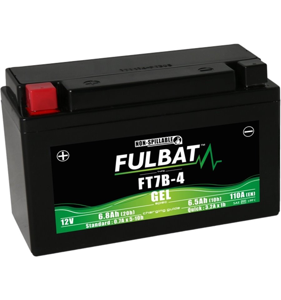 Batteri FT7B-4 GEL, YT7B-4, 12V, 6,5ah, motorcykel, moped m.fl.