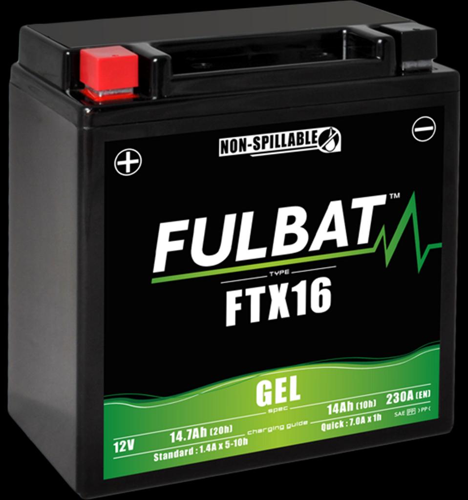 Batteri FTX16 GEL, YTX16, 12V, 14Ah, snöskoter, moped, motorcykel m.fl.