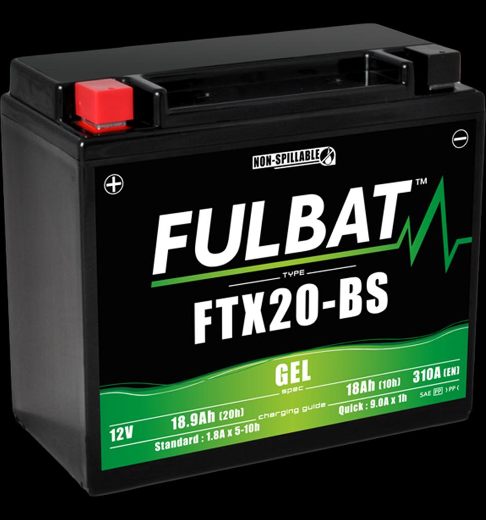Batteri FTX20-BS GEL, YTX20-BS, 12V, 18Ah, snöskoter, motorcykel m.fl.