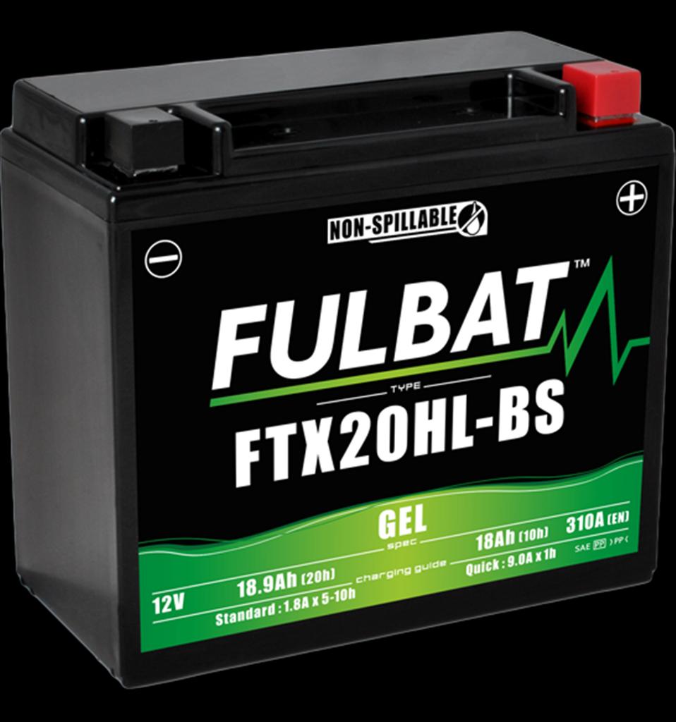 Batteri FTX20HL-BS GEL, YTX20HL-BS, 12V, 18Ah, snöskoter, motorcykel m.fl.