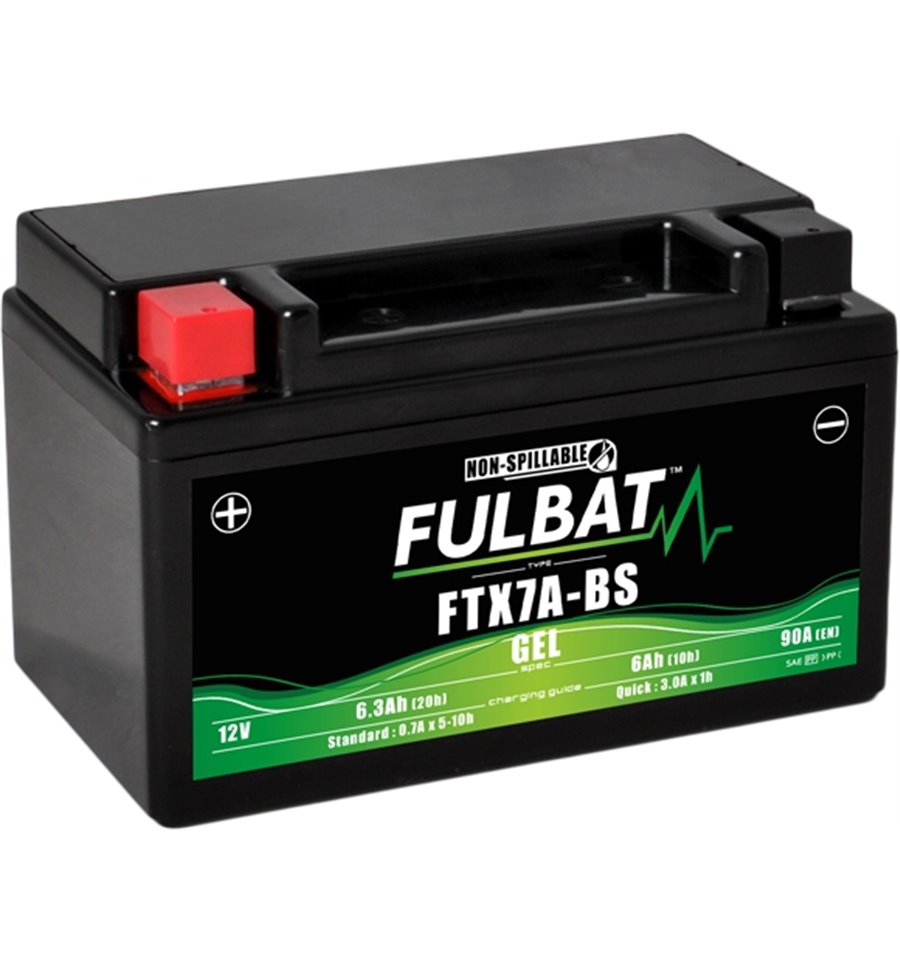 Batteri FTX7A-BS GEL, YTX7A-BS, 12V, 6,0Ah, moped, motorcykel m.m.