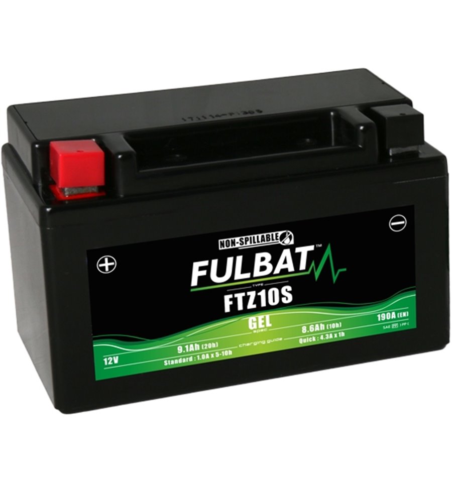 Batteri FTZ10S GEL, YTZ10S, 12V, 8,6Ah, motorcykel, moped, ATV m.m