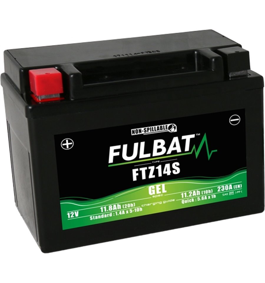 Batteri FTZ14S GEL, YTZ14S, 12V, 11,2Ah, motorcykel, moped, ATV m.m