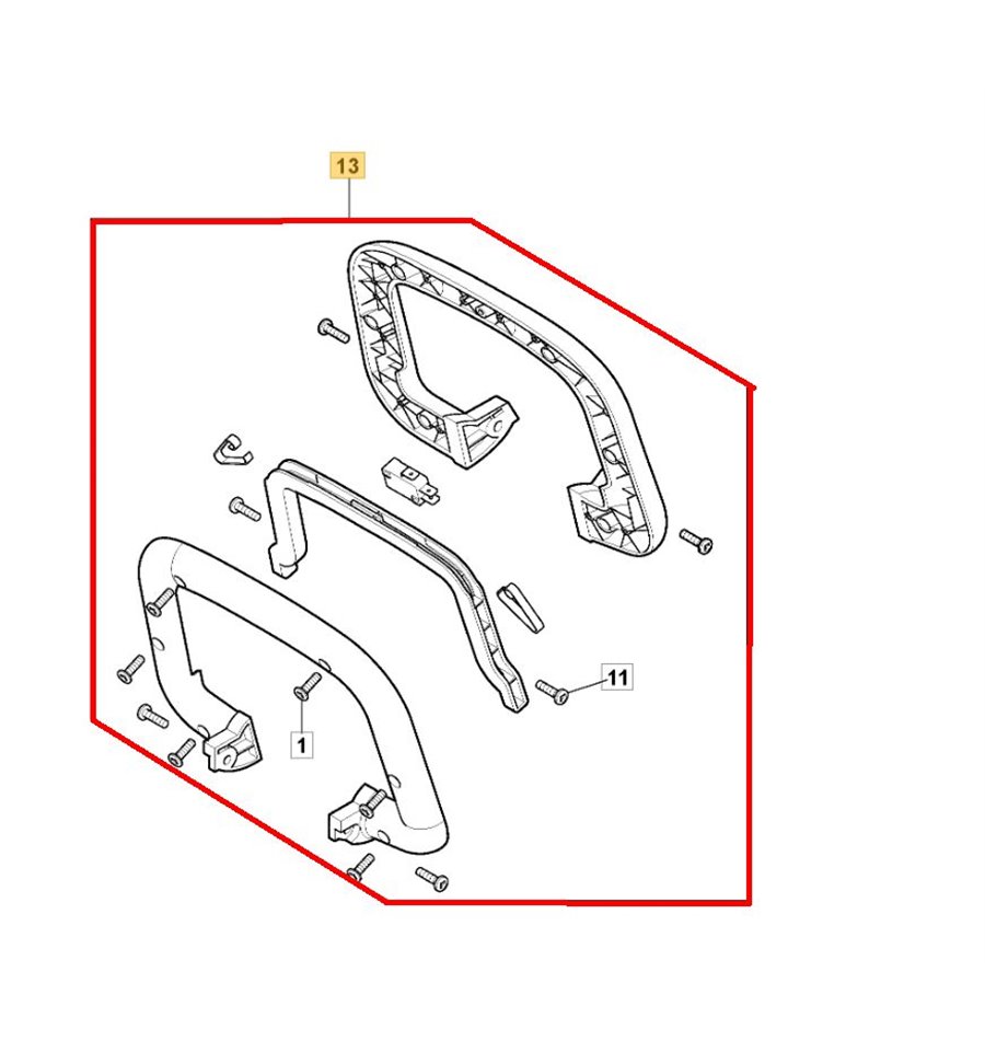 Stiga Handtag främre SHT900AE, HT900E, 118811340/0