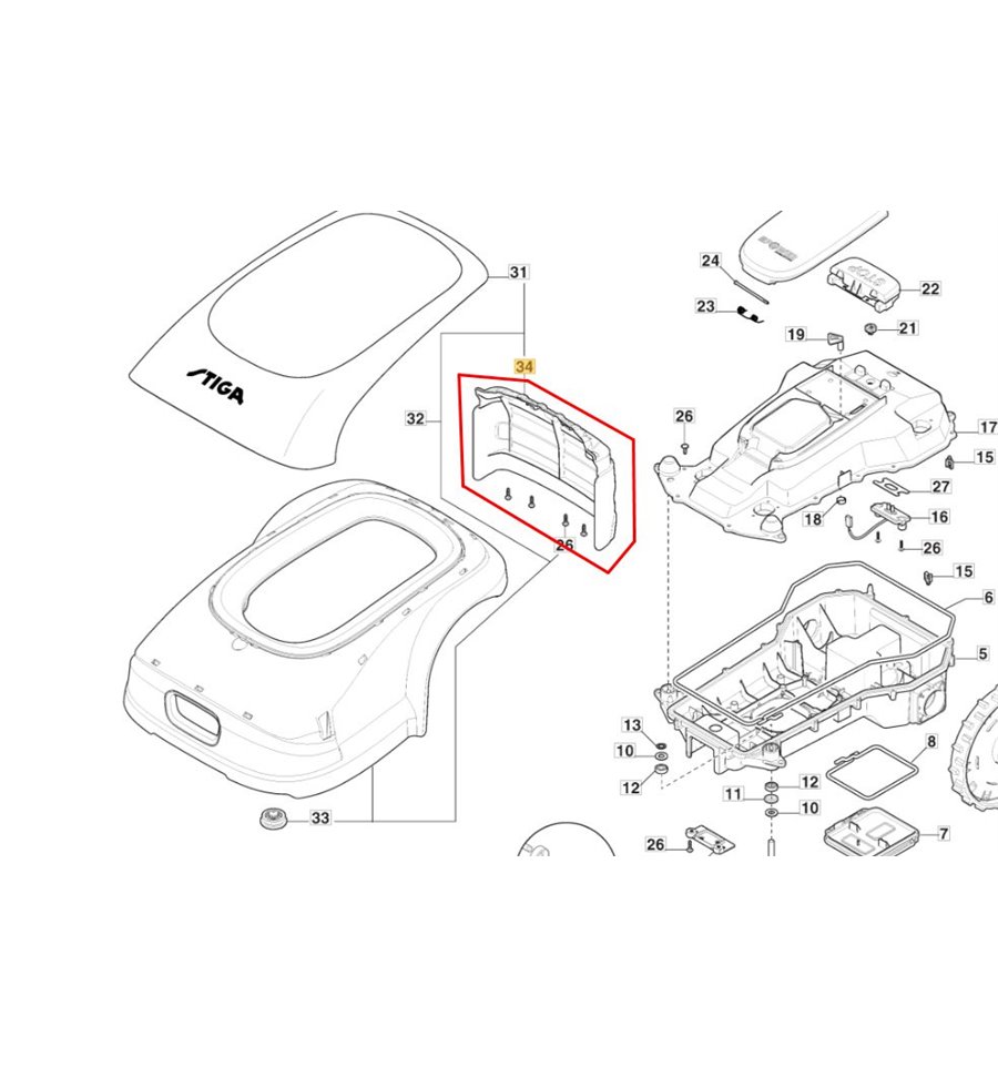 Kåpa, stötdämpare A500, A750, A1500, 322110085/0