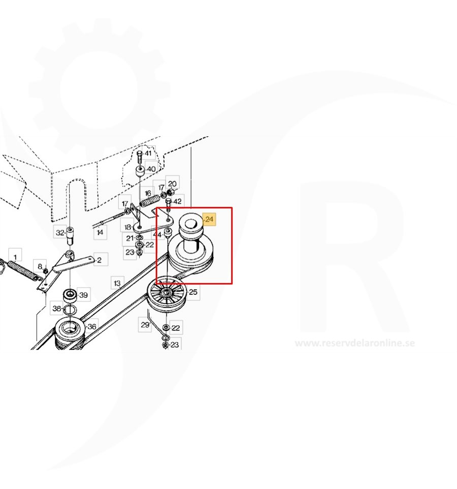 Remskiva motoraxel Villa 8, 9, 11E, Classic President 1134-1633-01