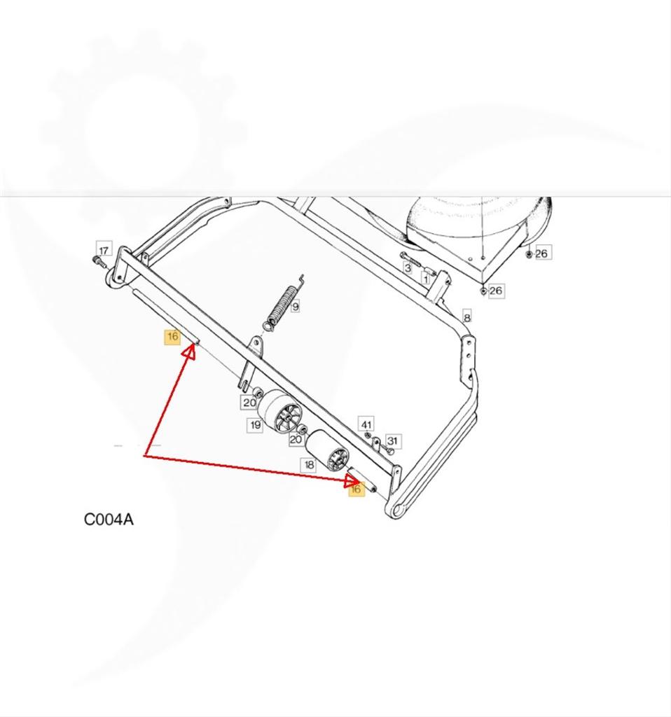 Axel för stödrullar Villa 85M, Ready 85M, 1134-0304-05