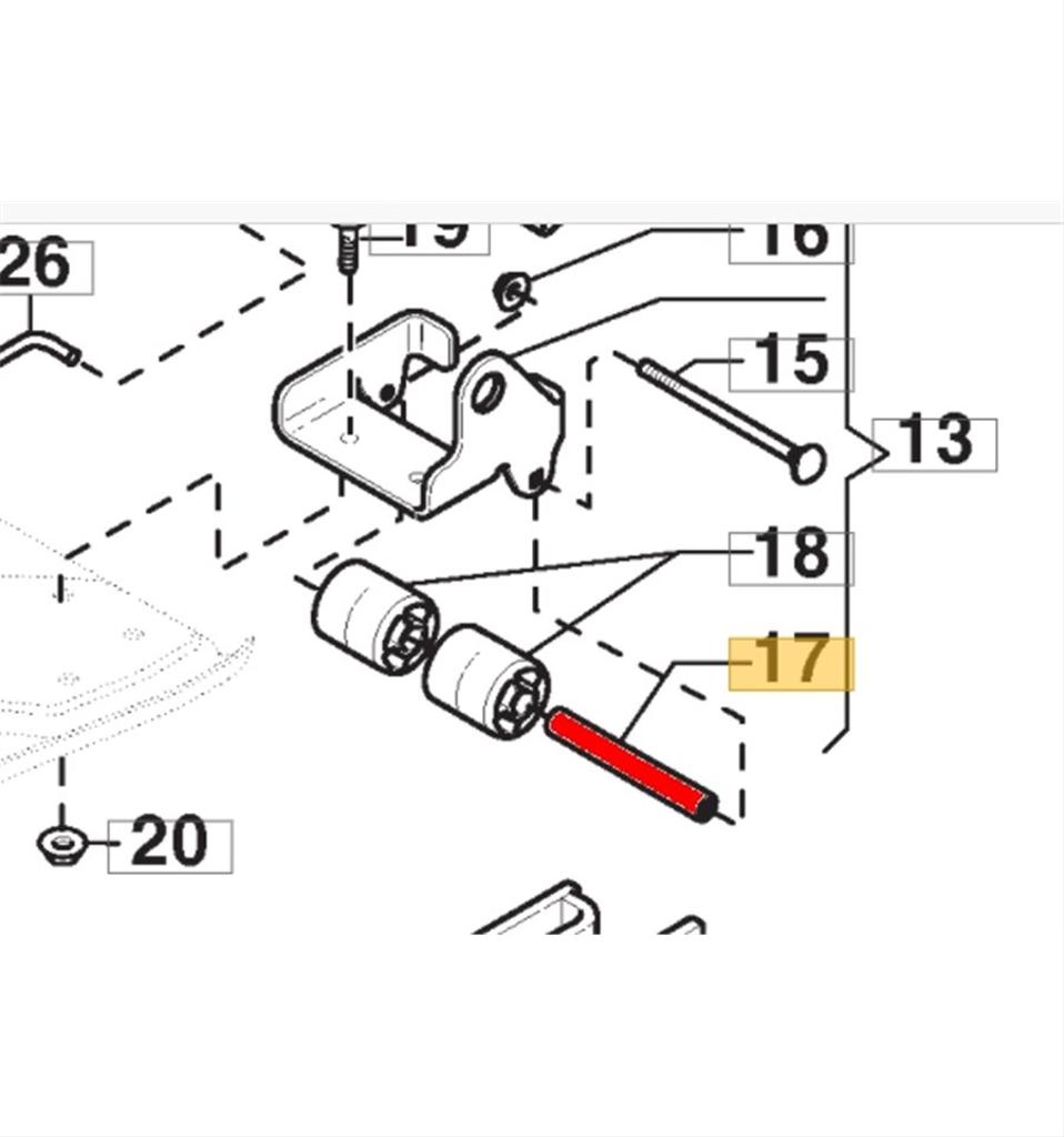 Axel till stödrullar 1134-4318-01