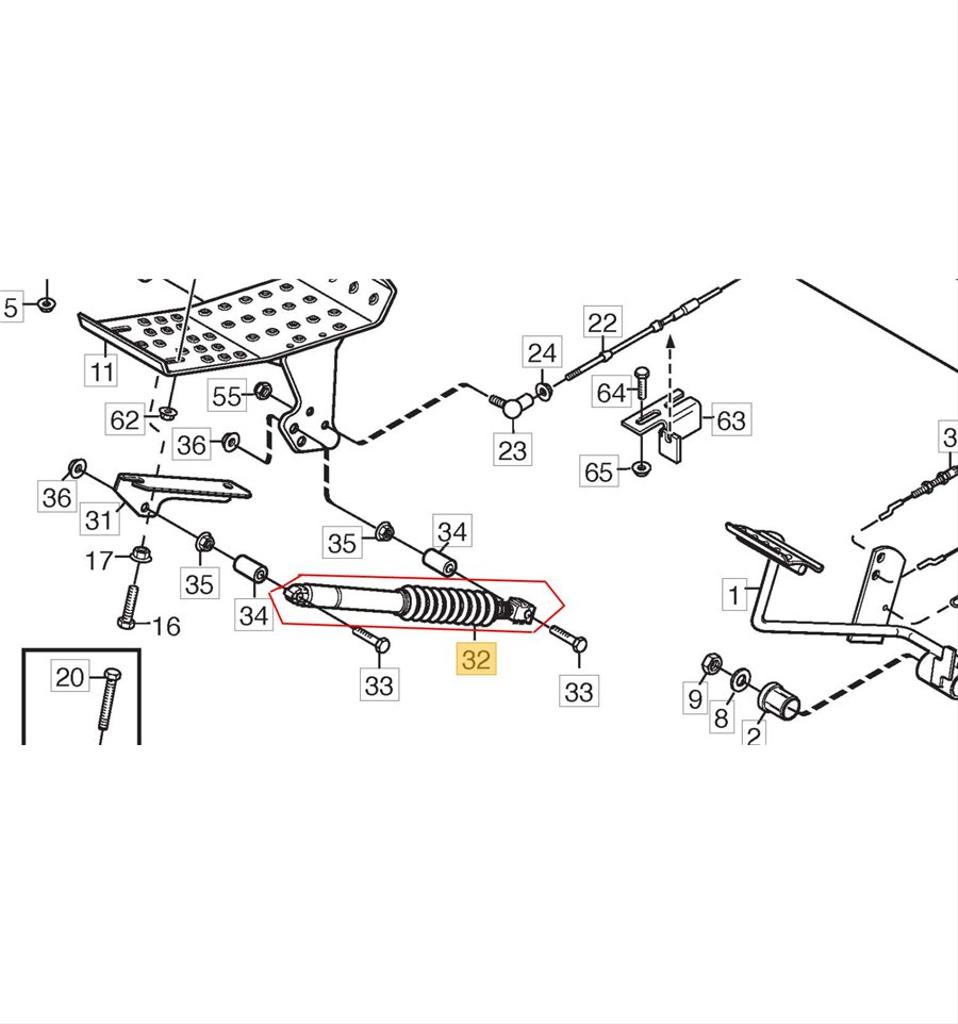 Dämpare pedal Park Pro 16, 18, 20, 23, 25 m.fl. 1134-4187-01