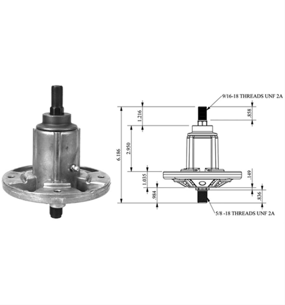Knivspindel John Deere, G110, LA150, LA175 mfl GY21099