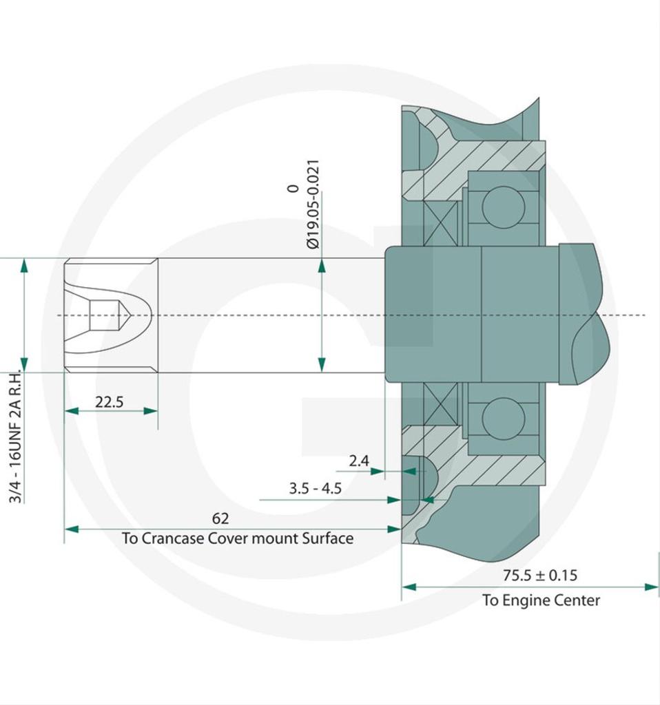 Motor 5,5hk, Loncin horisontell, 196cc, 19,05mm, G200F