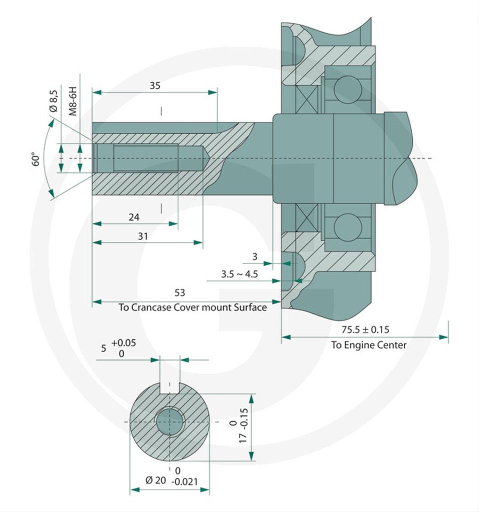Motor 6hk, Loncin, horisotell, 212cc, 20mm, G210FA