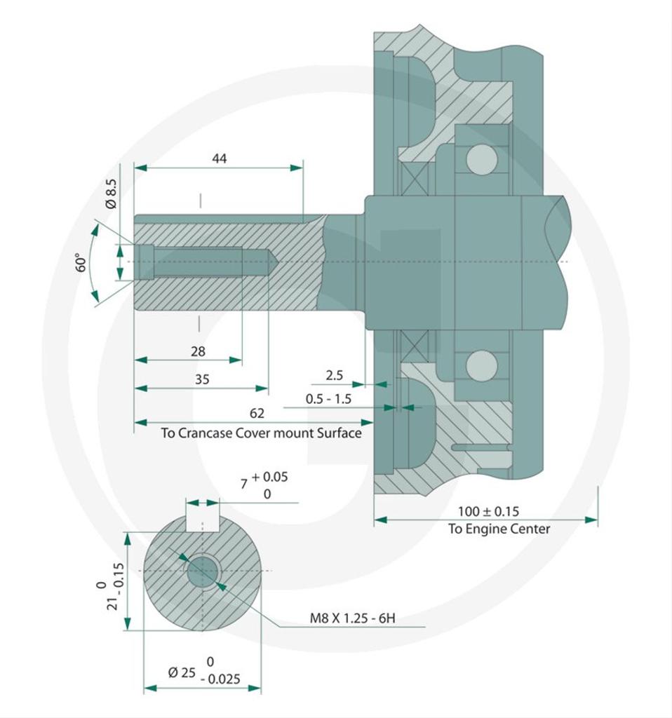 Motor 11hk, Loncïn, horisontell, 389cc, 25mm, G390FD