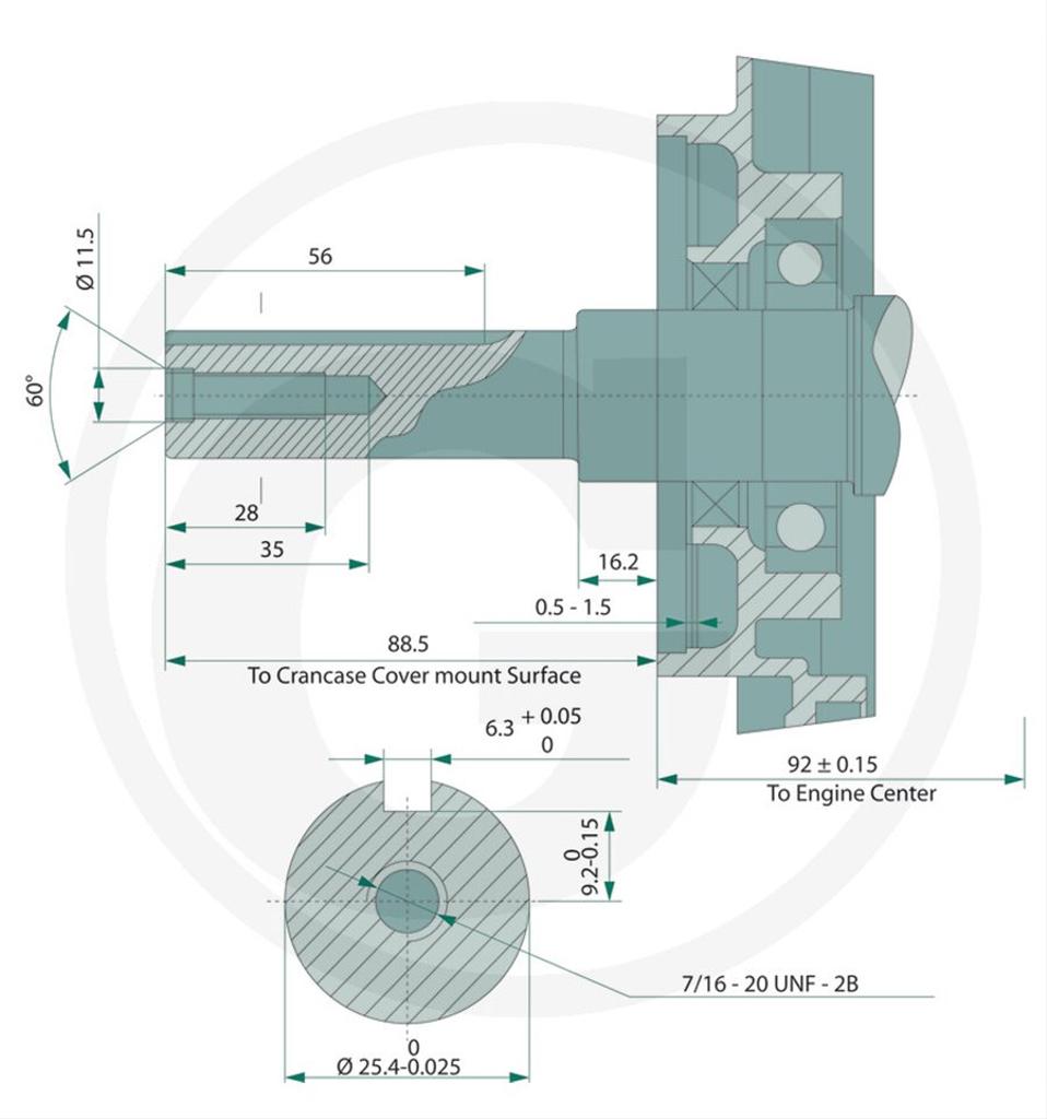 Motor 8hk, Loncin, horisontell, 270cc, 25,4mm, G270FD
