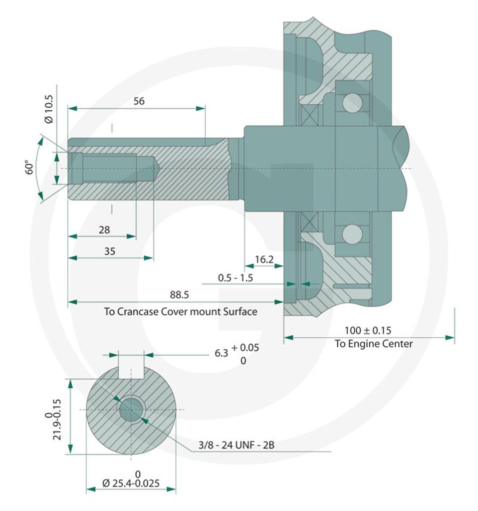 Motor 11hk, Loncin, horisontell, 389cc, 25,4mm, G390FD