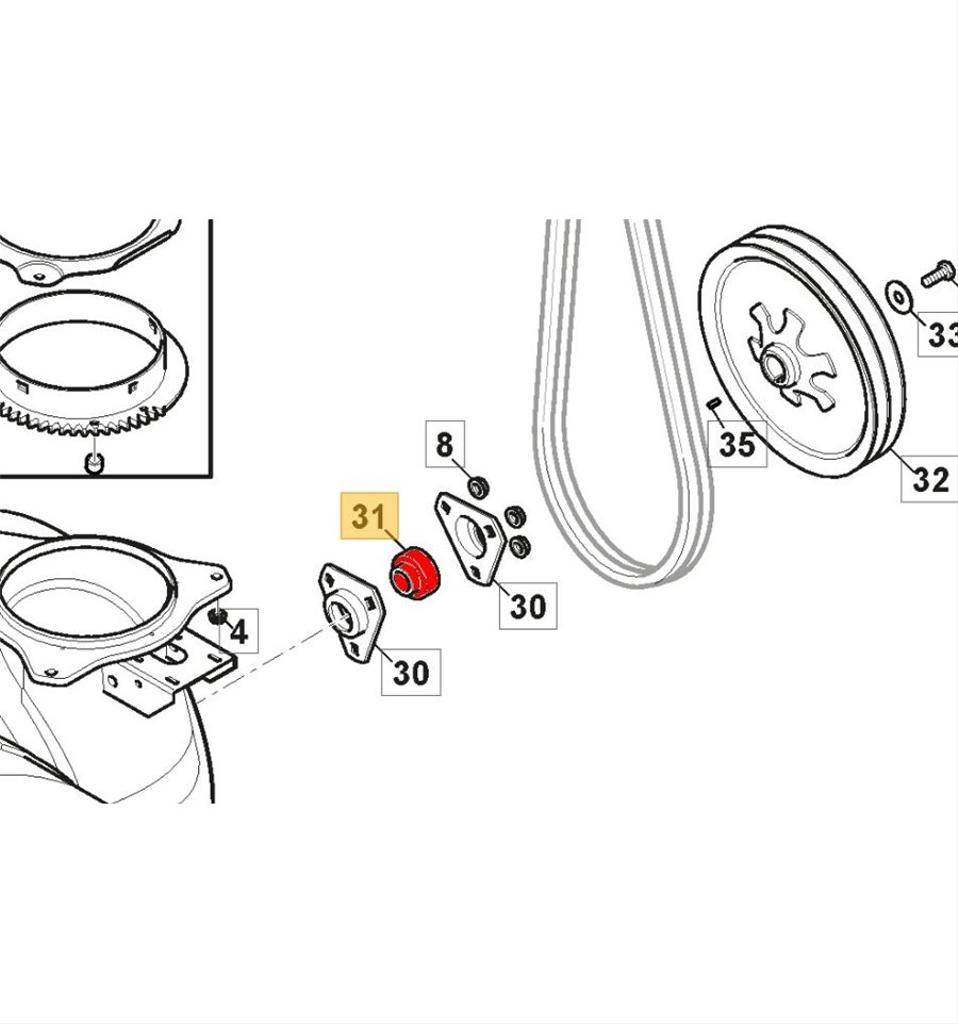 Lager impelleraxel ST4262P, ST5266, ST6272, 1811-3134-01