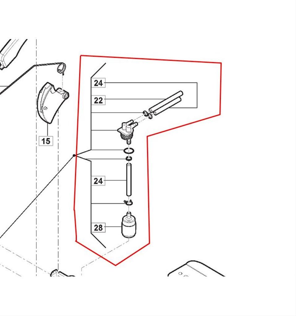 Bränsleslang komplett SP426, SP386, 118804305/0