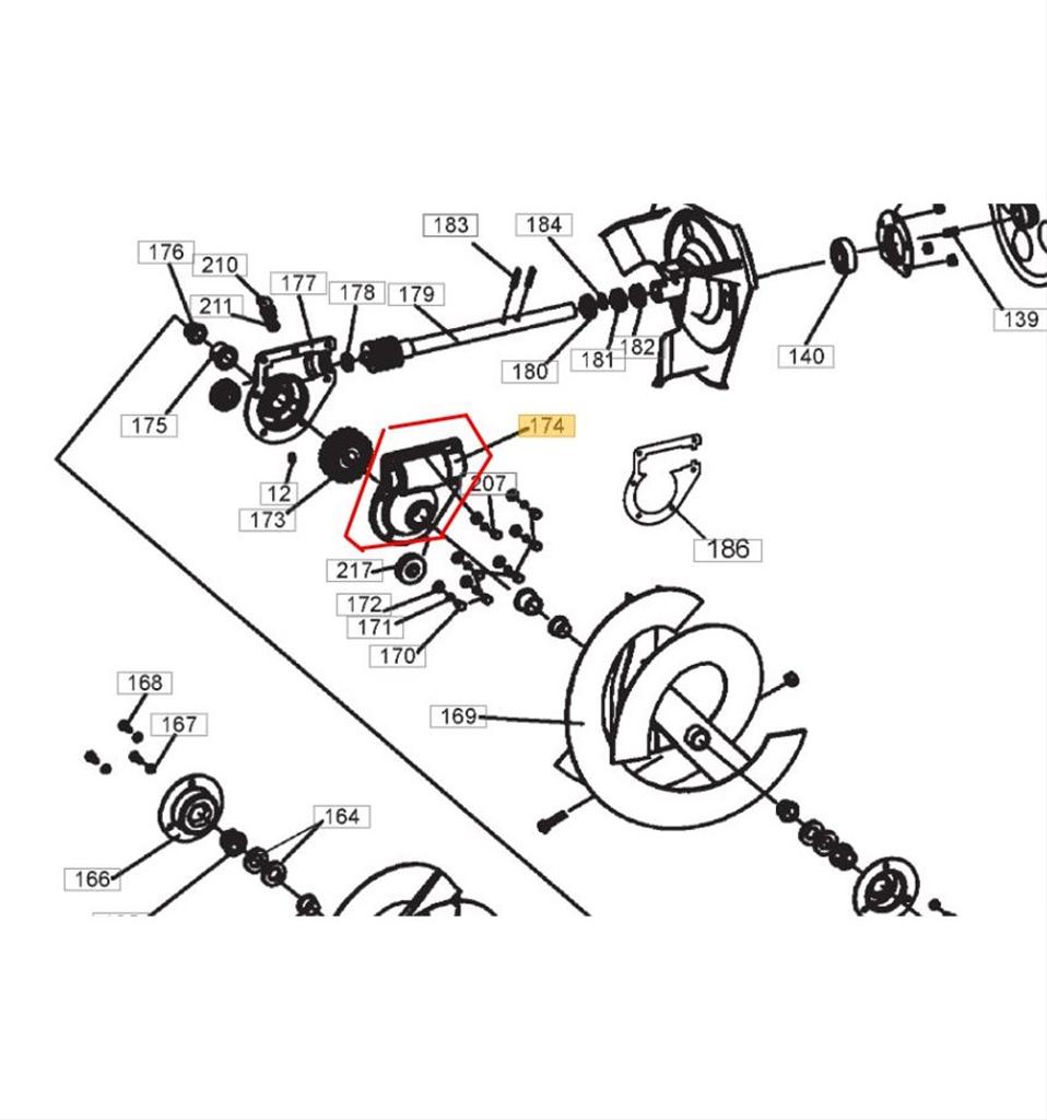 Snäckväxelhus vänster ST3256P, Snow Cube, Rise, AS56, 1811-2484-01