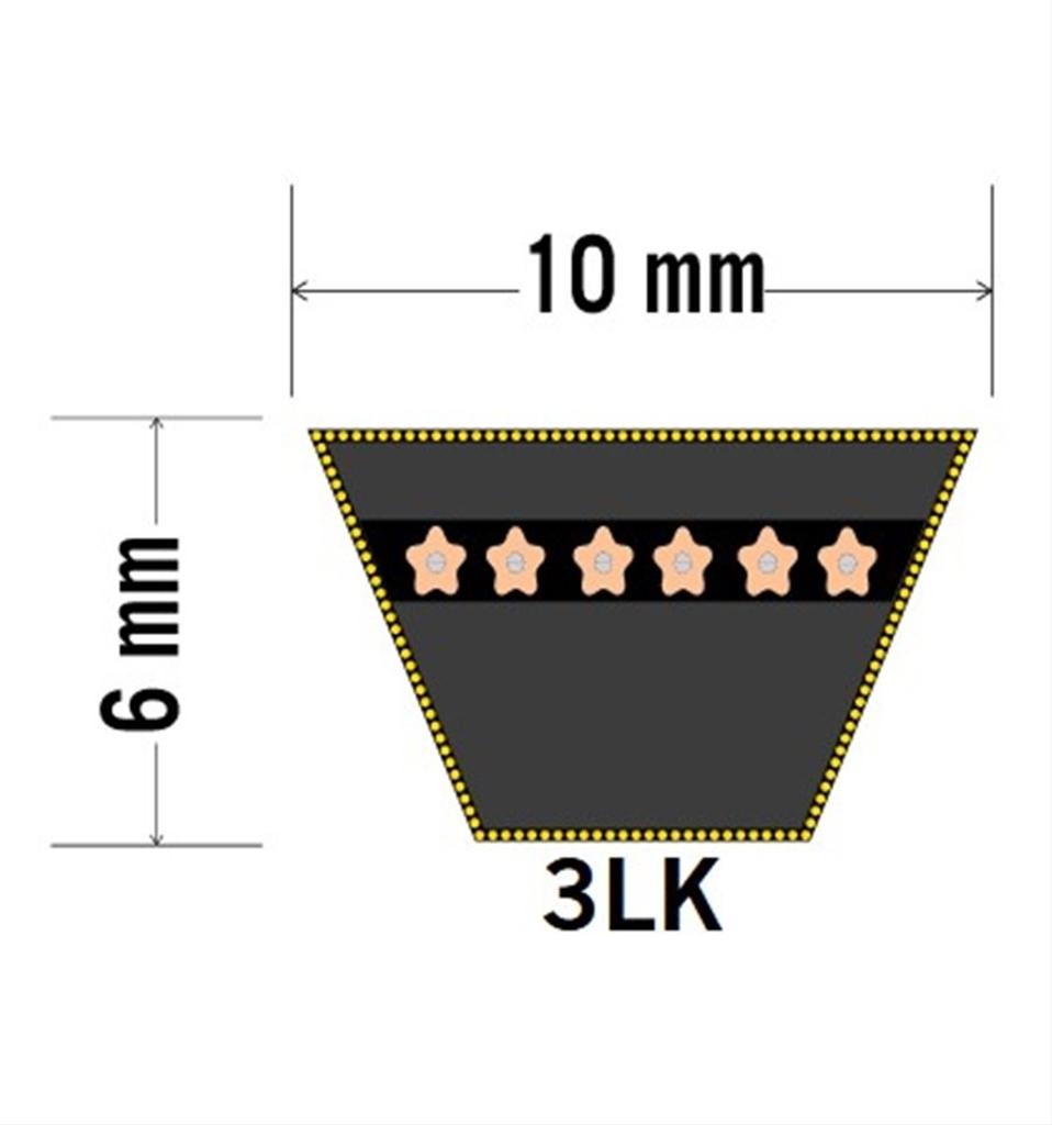 Kilrem 3L510, förstärkt - 10x6x1295mm (La)