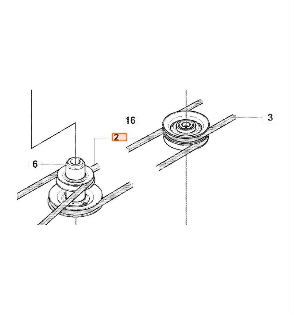 Drivrem Husqvarna Rider 216, 320, Jonsered FR2215, FR2216, 5996759-02