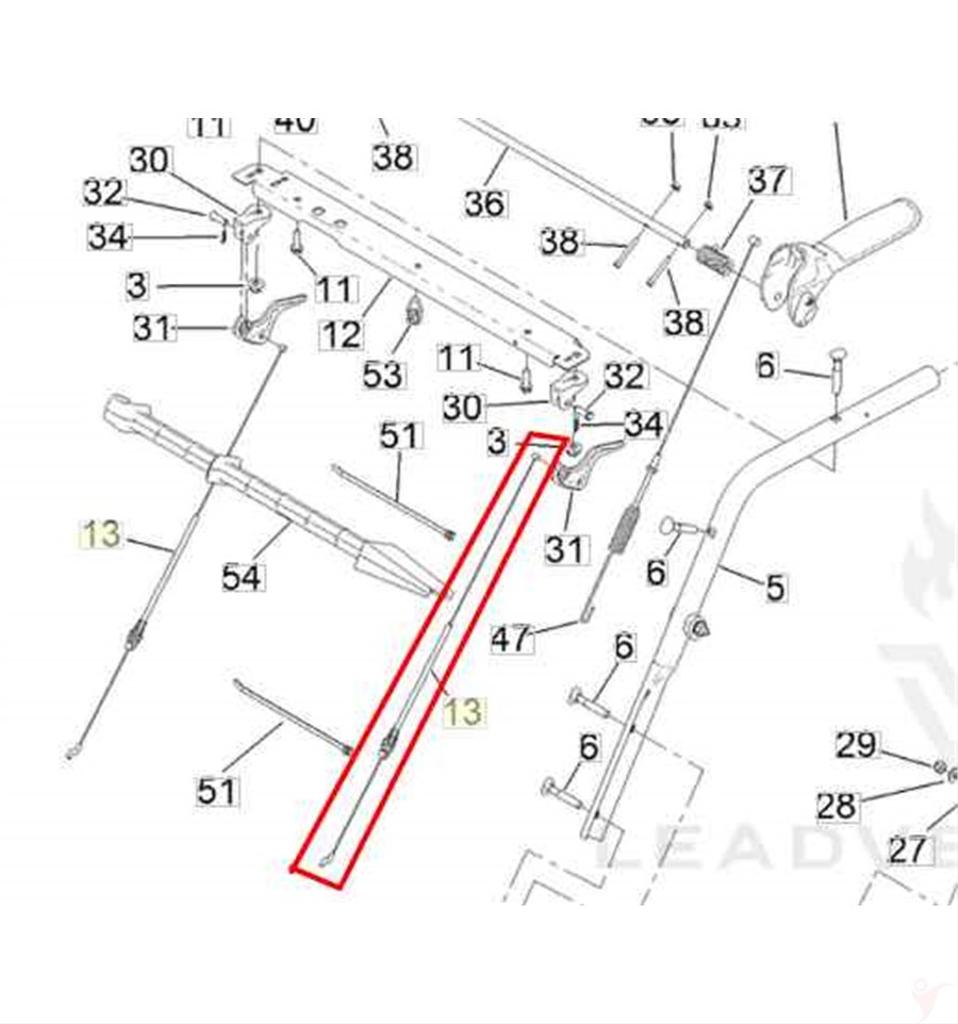 Vajer frikoppling PowerMax HD 1028 OHXE, 1232 OHXE, 138-0726