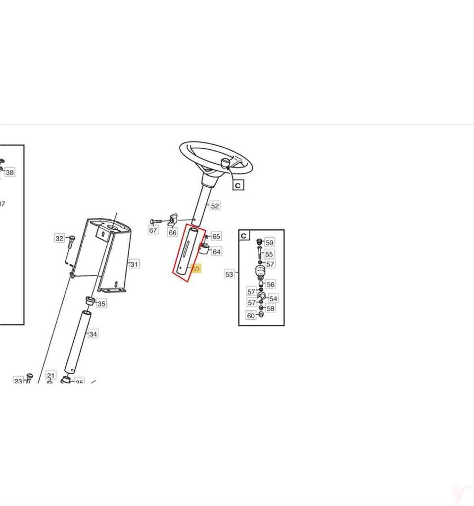 Rattstång nedre, inre, Park Comfort, Royal, Senator m.fl 1134-5216-01