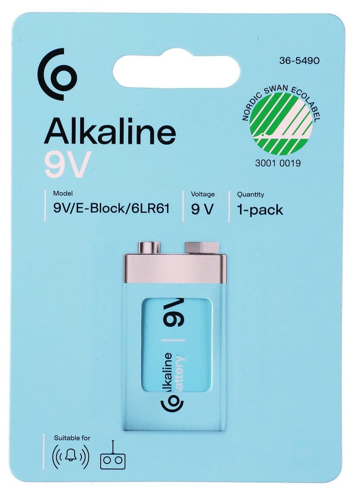 Alkaliskt batteri 9V