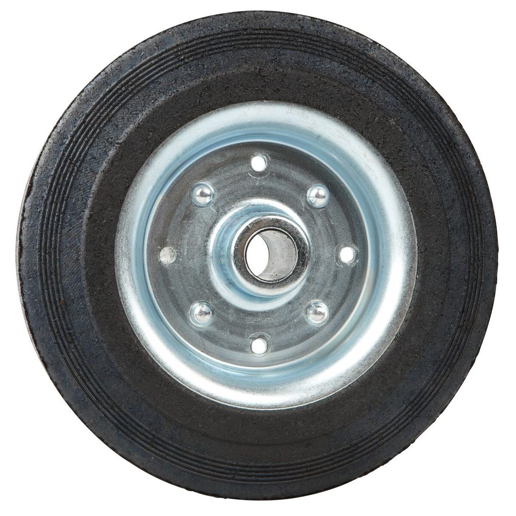 Gummihjul 200 mm, axelhål 20 mm, maxlast 250 kg