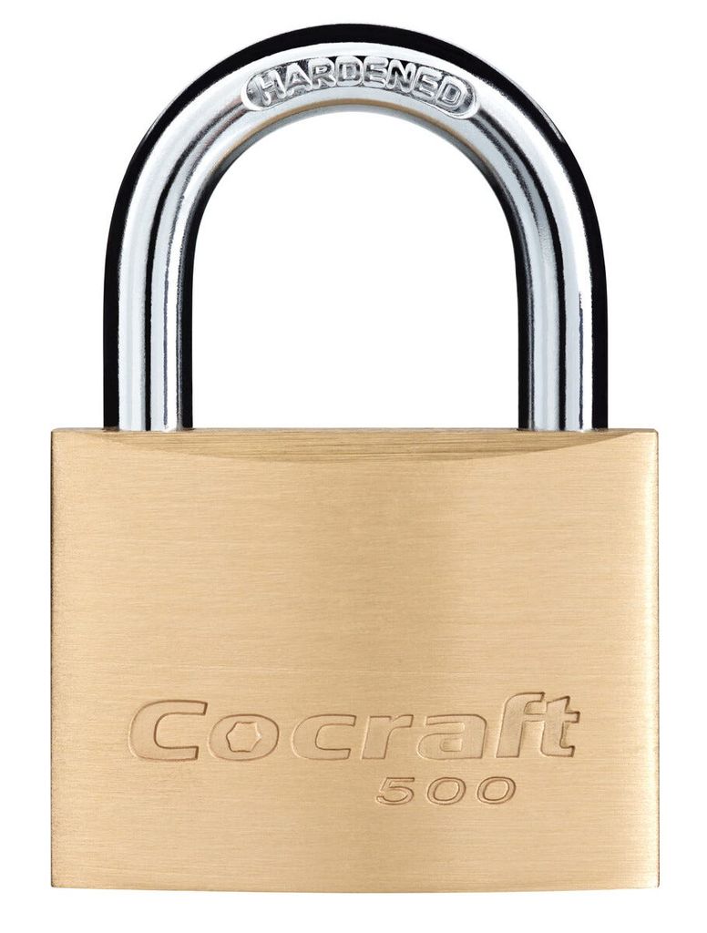 Hänglås Cocraft i mässing 40 mm, 3 nycklar