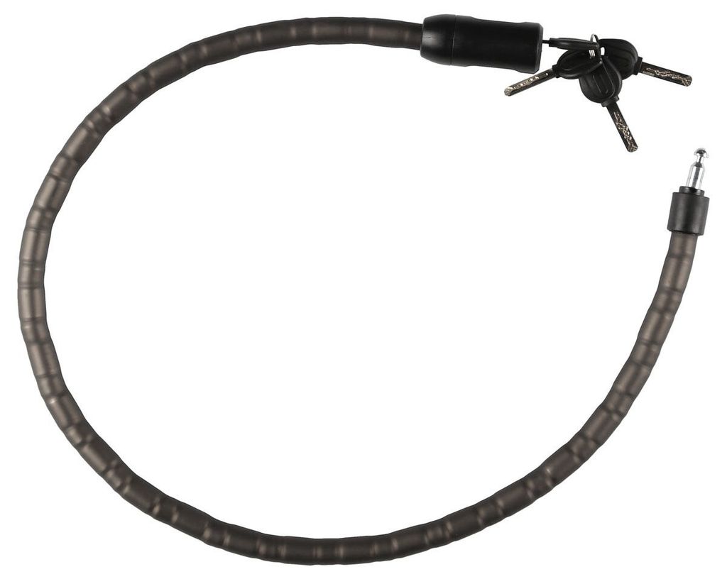Vajerlås för cykel och moped, svart, 18 mm, 1 m, 4 nycklar