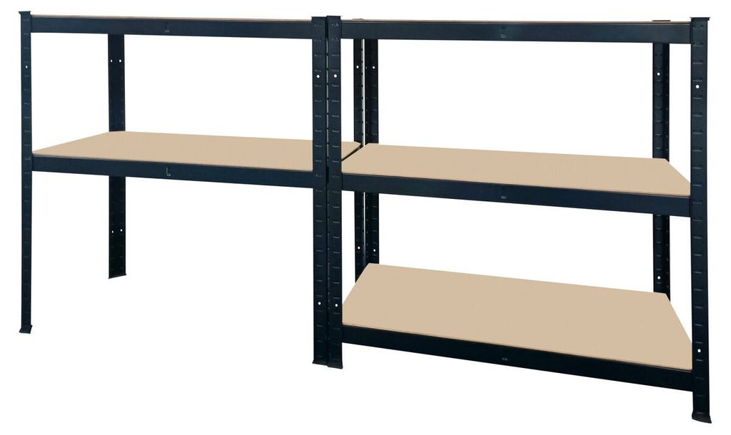 Metallhylla för garage, 5 hyllplan, 90 × 40 × 180 cm, svart