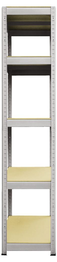 Metallhylla för garage, 5 hyllplan, 90 × 40 × 180 cm, svart