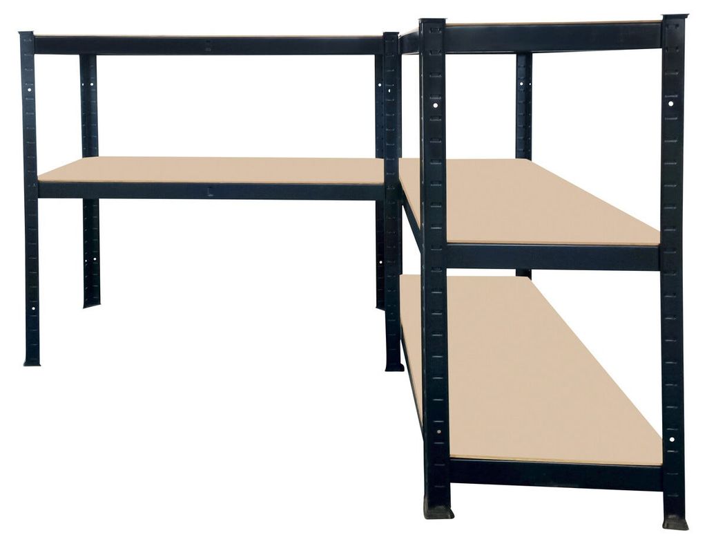 Metallhylla för garage, 5 hyllplan, 90 × 40 × 180 cm, svart