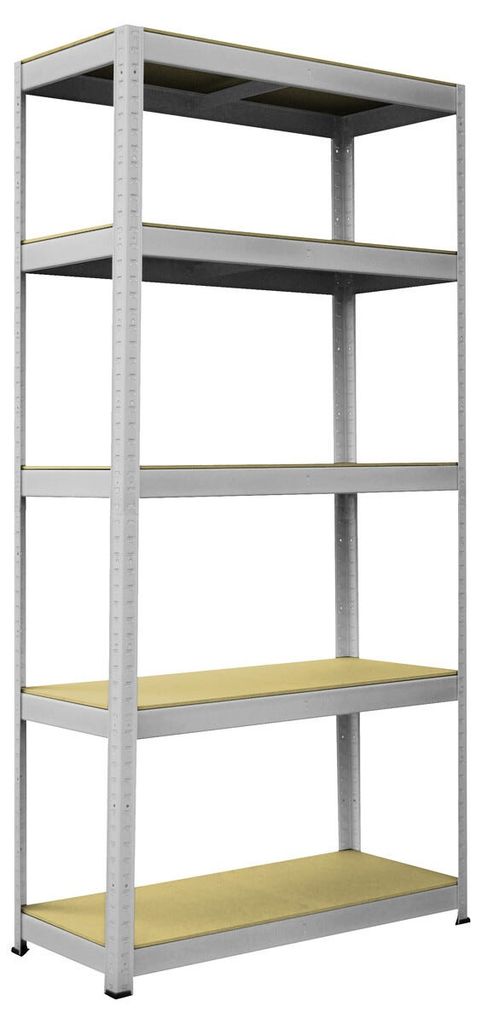 Metallhylla för garage, 5 hyllplan, 90 × 40 × 180 cm, svart