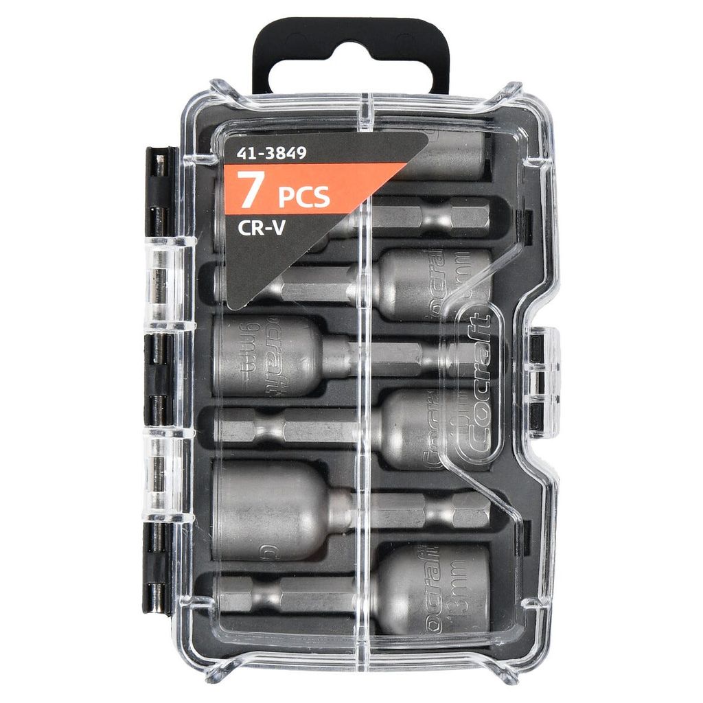 Cocraft hylssats för skruvdragare, 7 delar, 6–13 mm